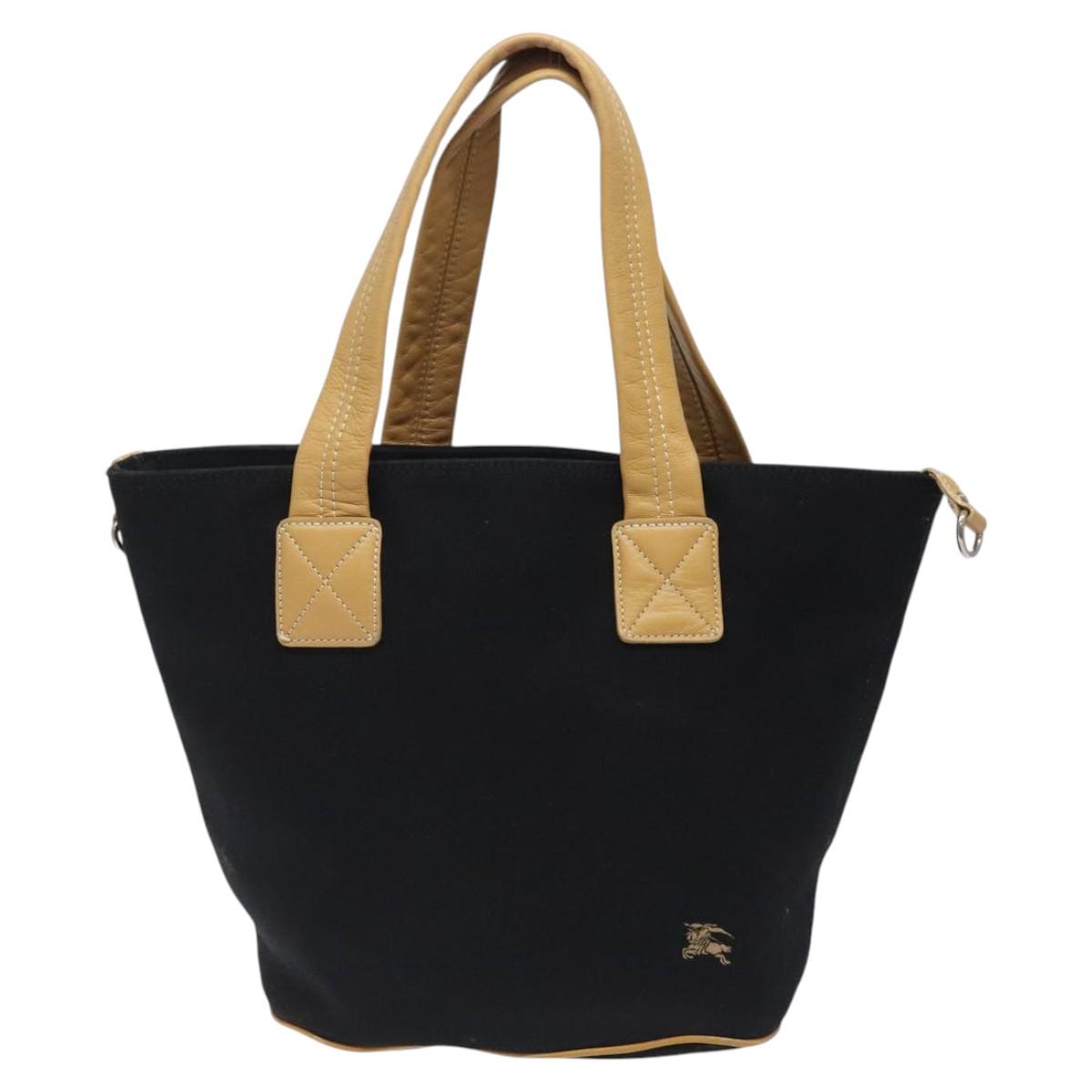 BURBERRY Blue Label Tote Bag Canvas Black Silver bs25652