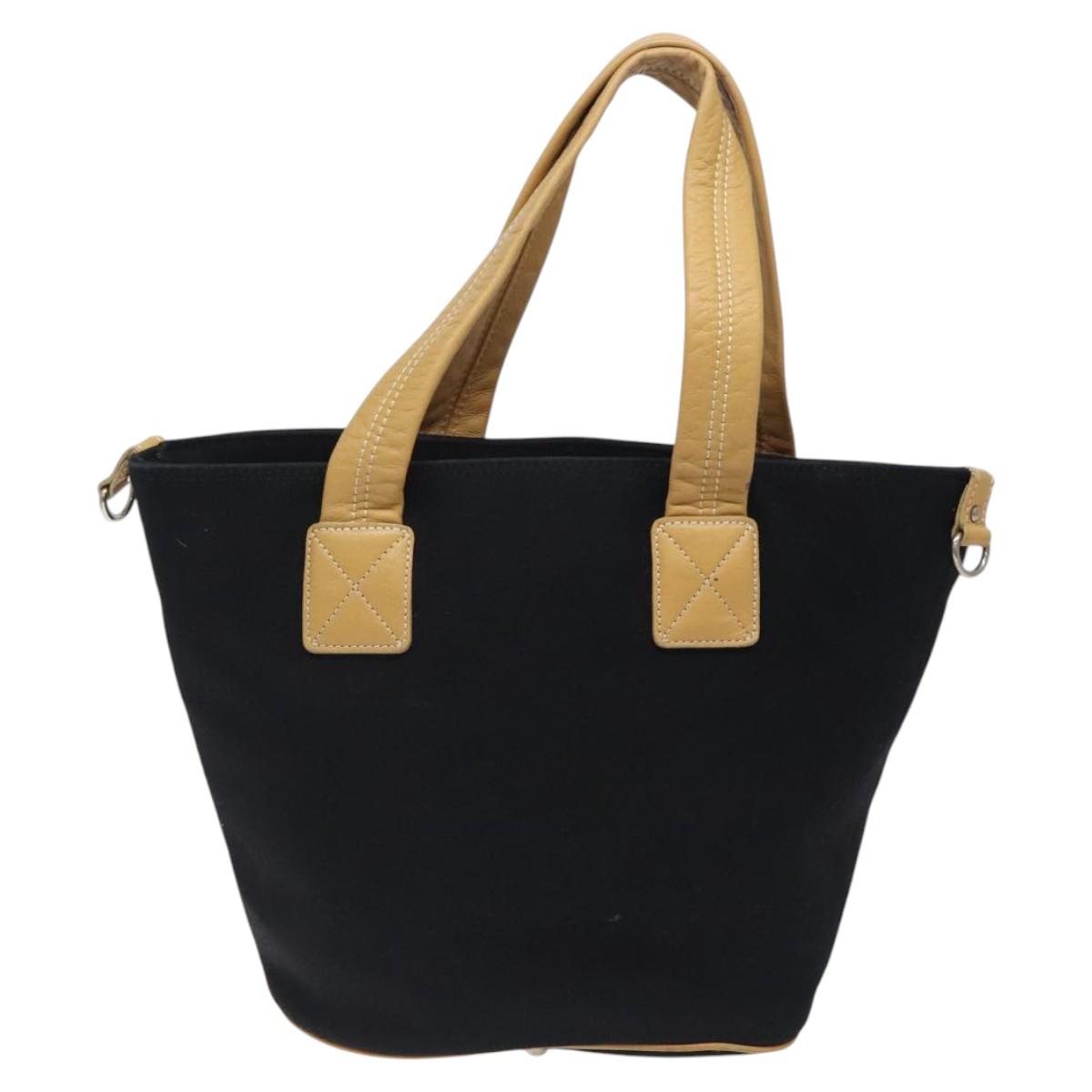 BURBERRY Blue Label Tote Bag Canvas Black Silver bs25652