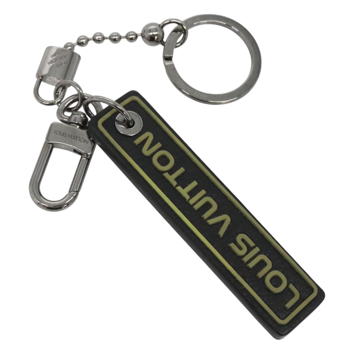LOUIS VUITTON Porte Cles Tab Key Ring Leather Black MP2211 LV bs25709