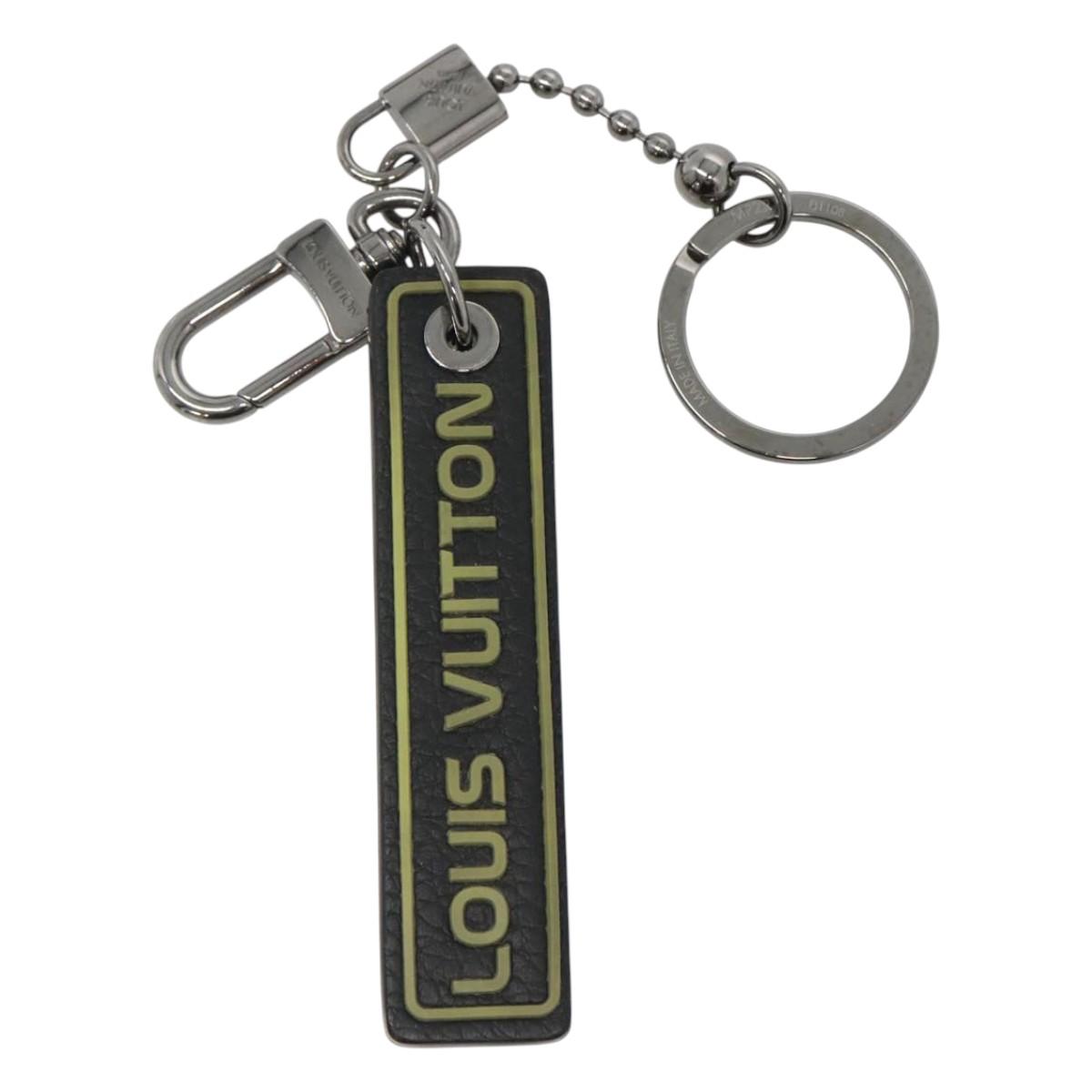 LOUIS VUITTON Porte Cles Tab Key Ring Leather Black MP2211 LV bs25709