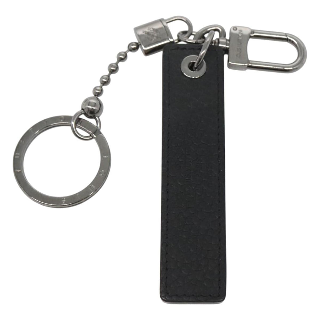 LOUIS VUITTON Porte Cles Tab Key Ring Leather Black MP2211 LV bs25709