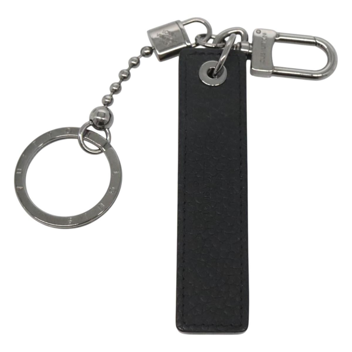 LOUIS VUITTON Porte Cles Tab Key Ring Leather Black MP2211 LV bs25709
