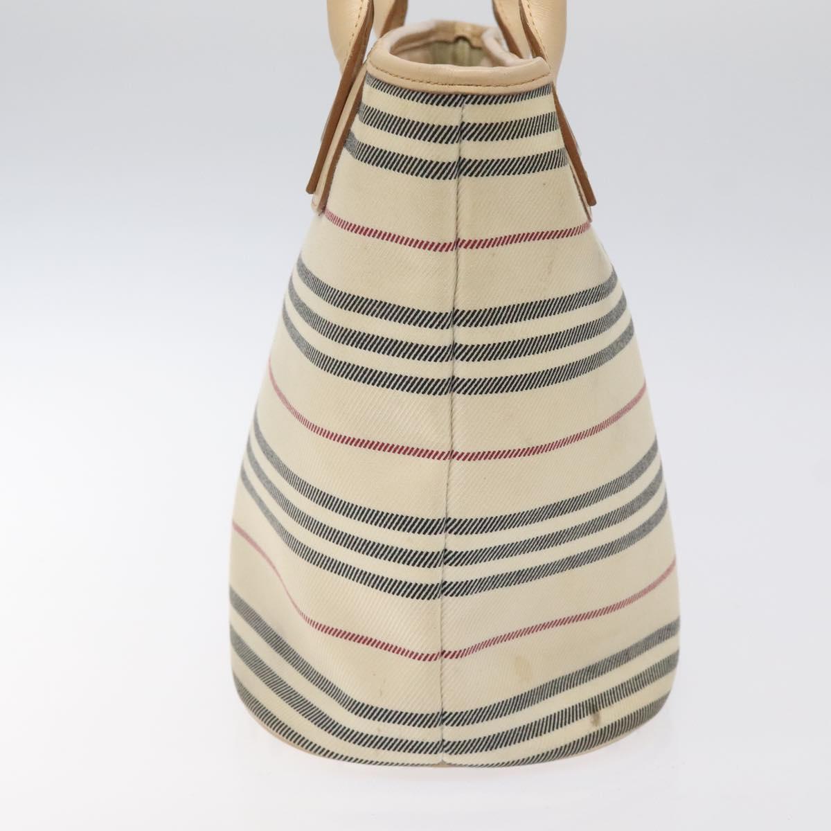 BURBERRY Hand Bag Canvas Beige Silver bs25790