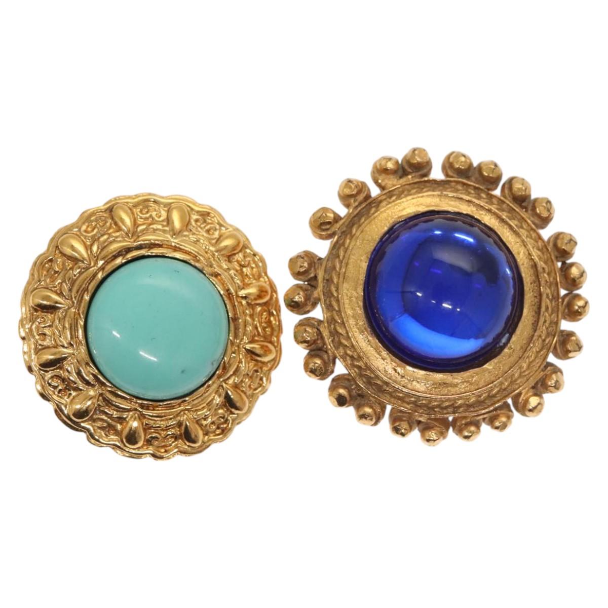 CHANEL Earring metal 5Set Gold CC bs25962