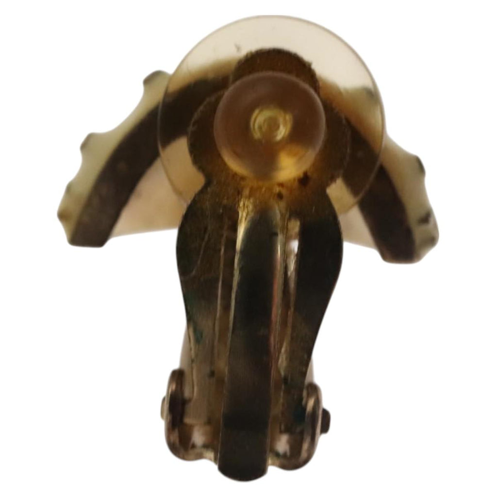 CHANEL Mushroom COCO Mark Earring metal White CC bs26554