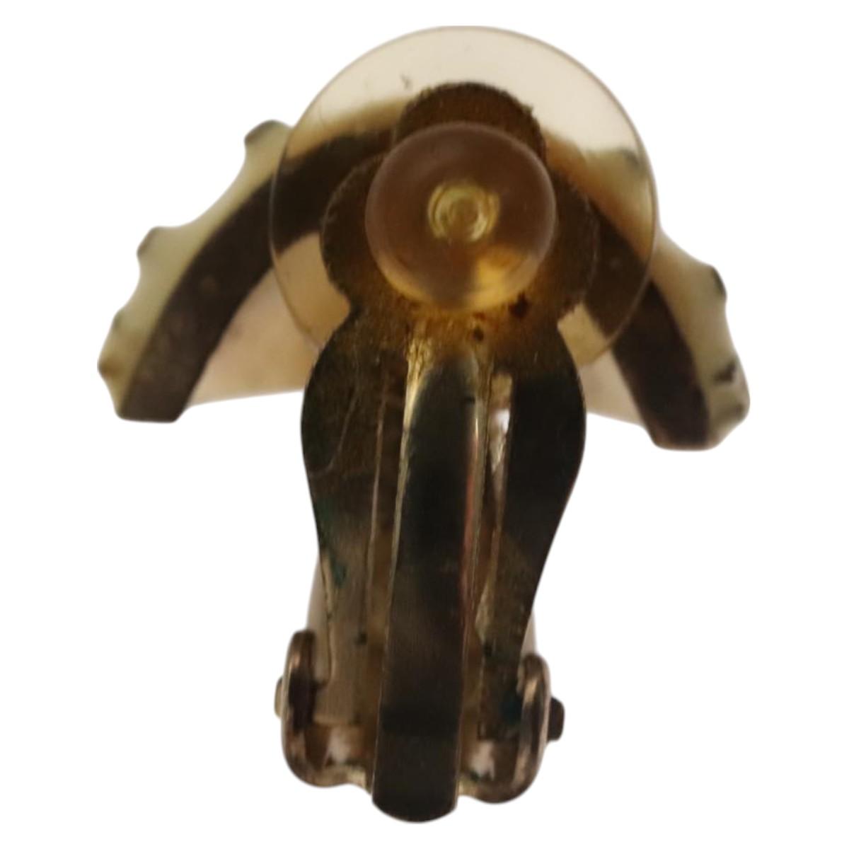 CHANEL Mushroom COCO Mark Earring metal White CC bs26554