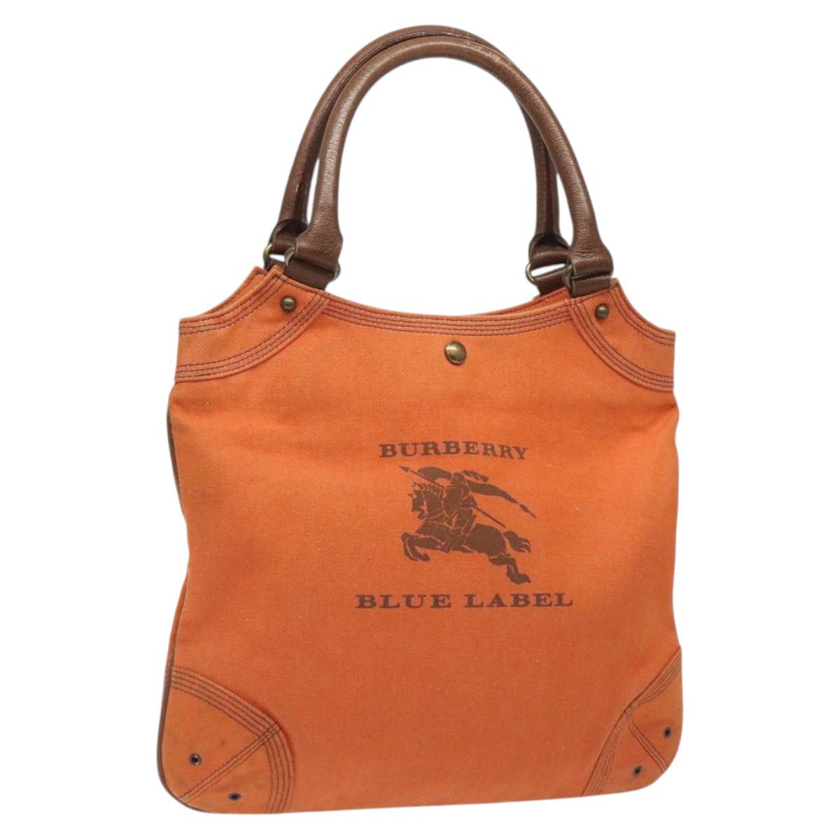 BURBERRY Blue Label Boston Bag Canvas Leather Orange bs26695