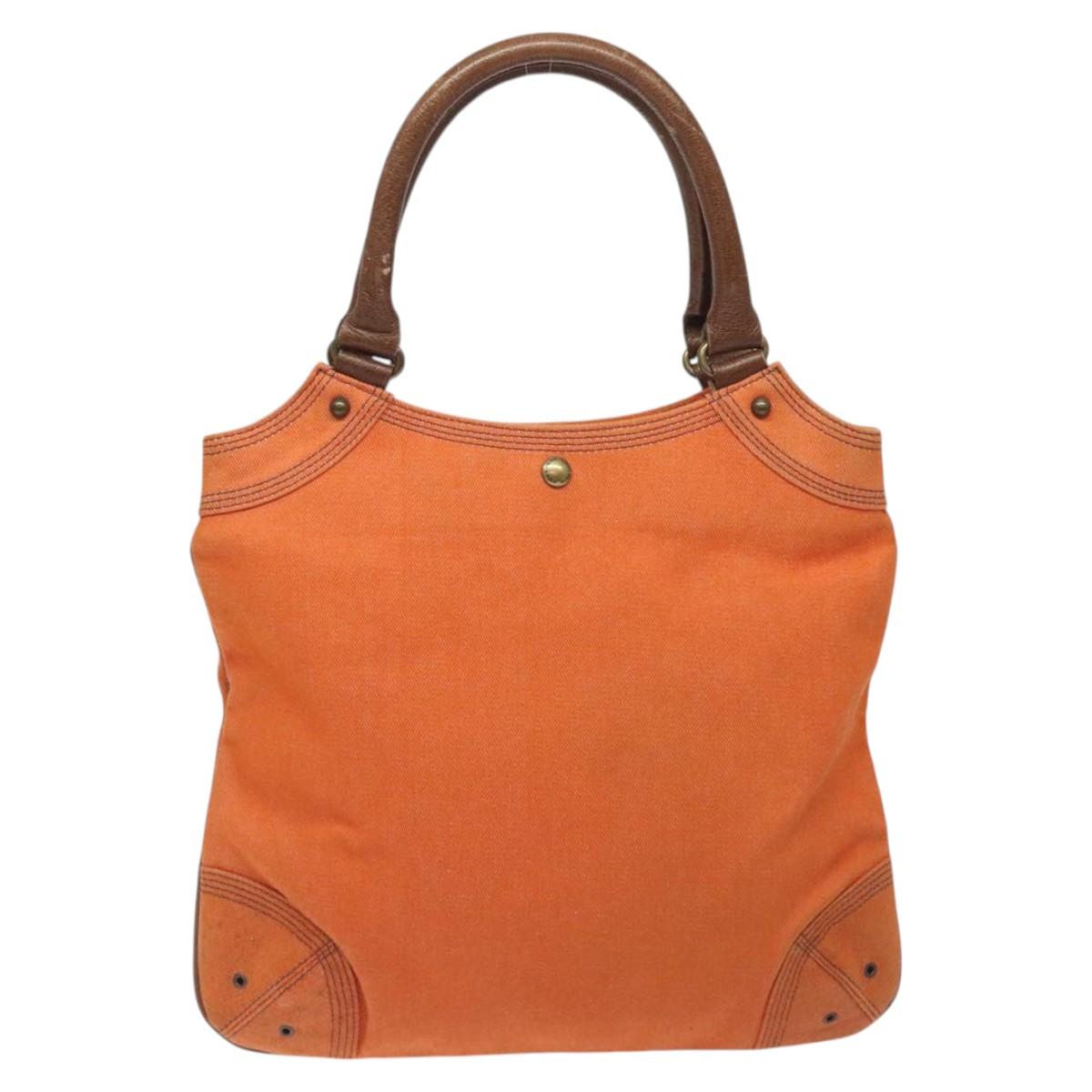 BURBERRY Blue Label Boston Bag Canvas Leather Orange bs26695