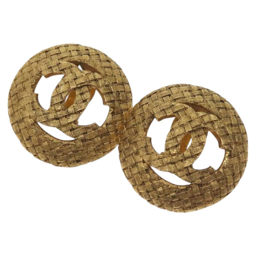 CHANEL Earring Metal Gold CC bs26773