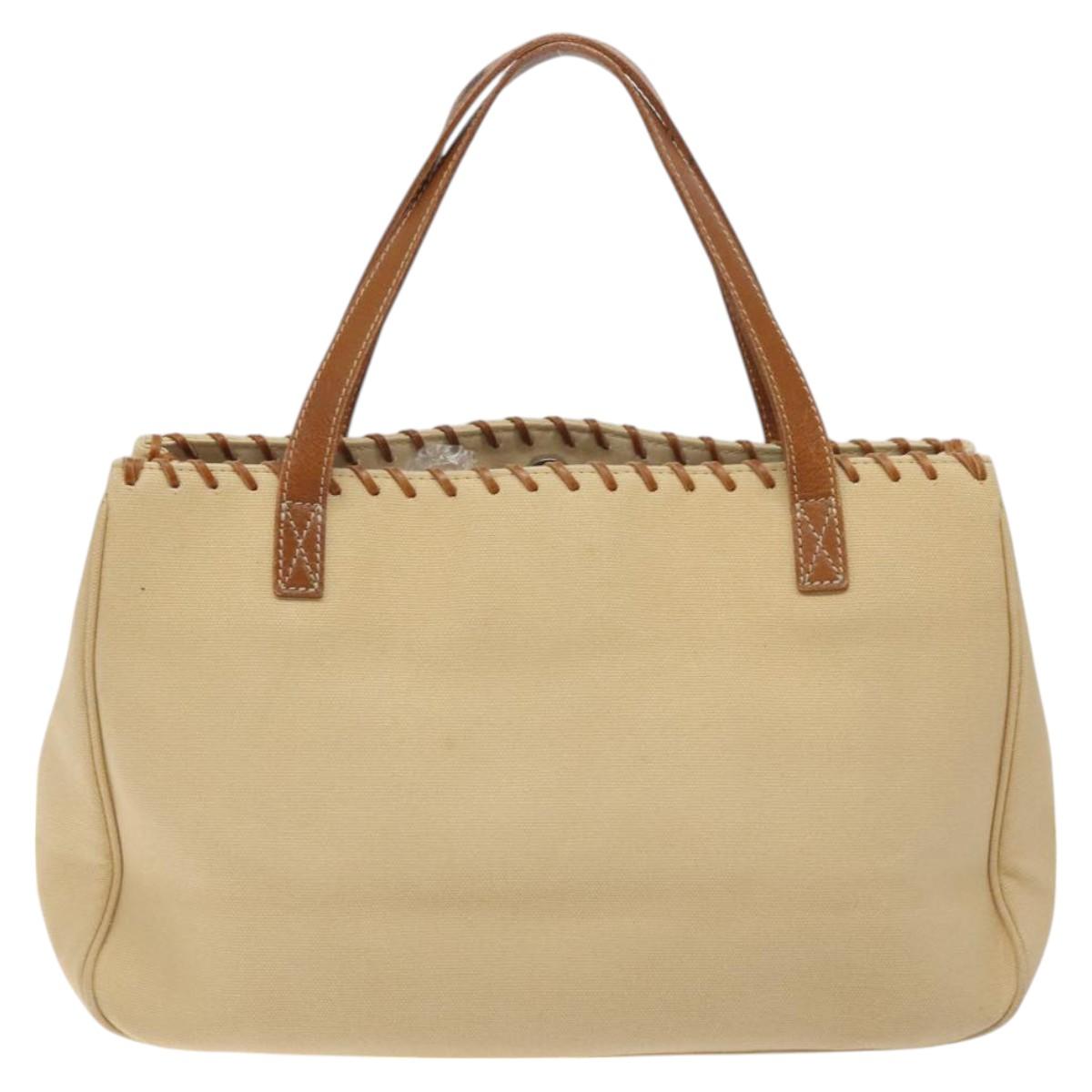 BURBERRY Blue Label Tote Bag Canvas Beige Silver bs27139