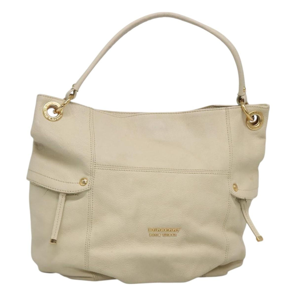 BURBERRY Blue Label Shoulder Bag Leather White Gold bs27142