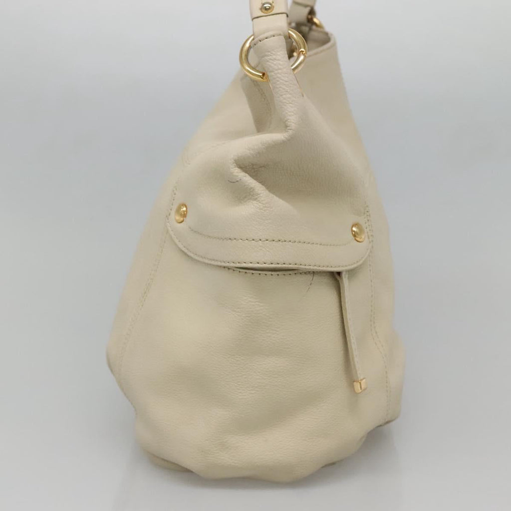 BURBERRY Blue Label Shoulder Bag Leather White Gold bs27142