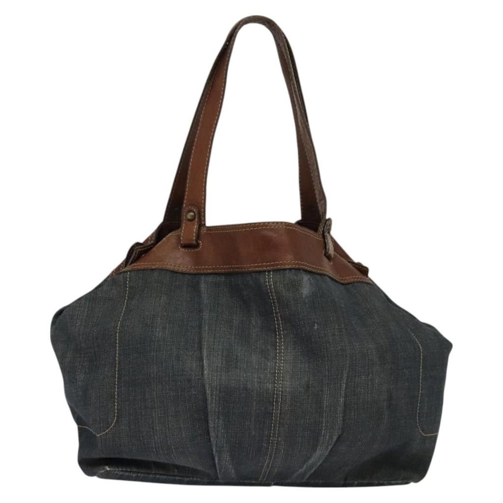 BURBERRY Blue Label Tote Bag Denim Blue Gold bs27143