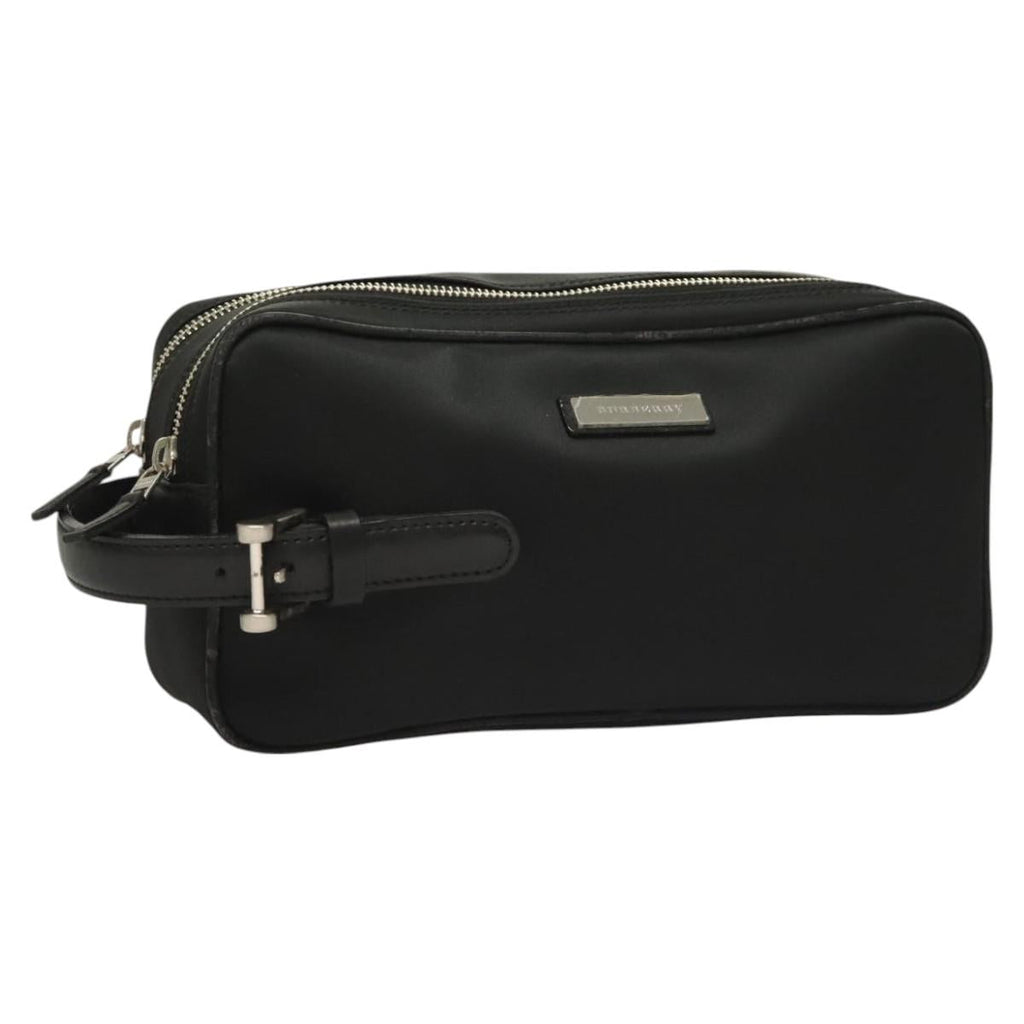 BURBERRY Clutch Bag Nylon Black Silver bs27160