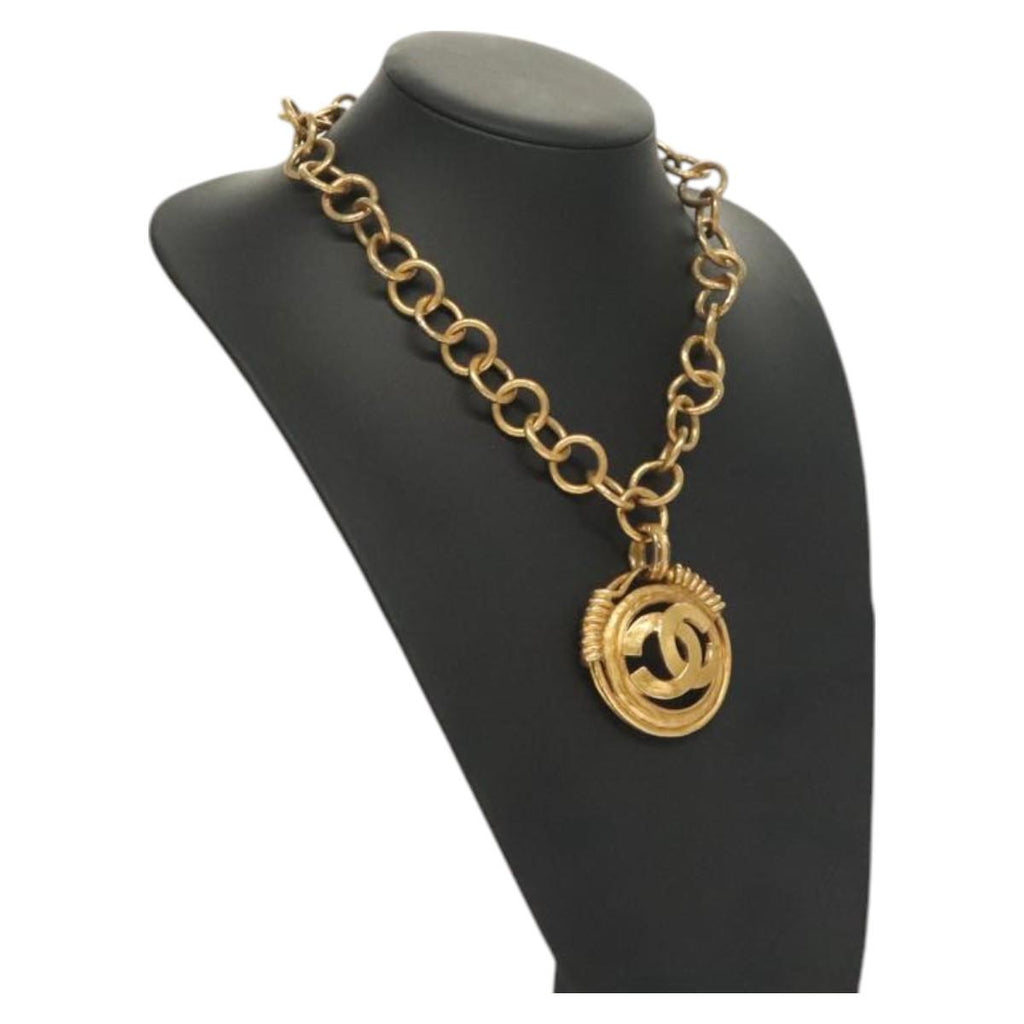 CHANEL Necklace Metal Gold CC bs27208