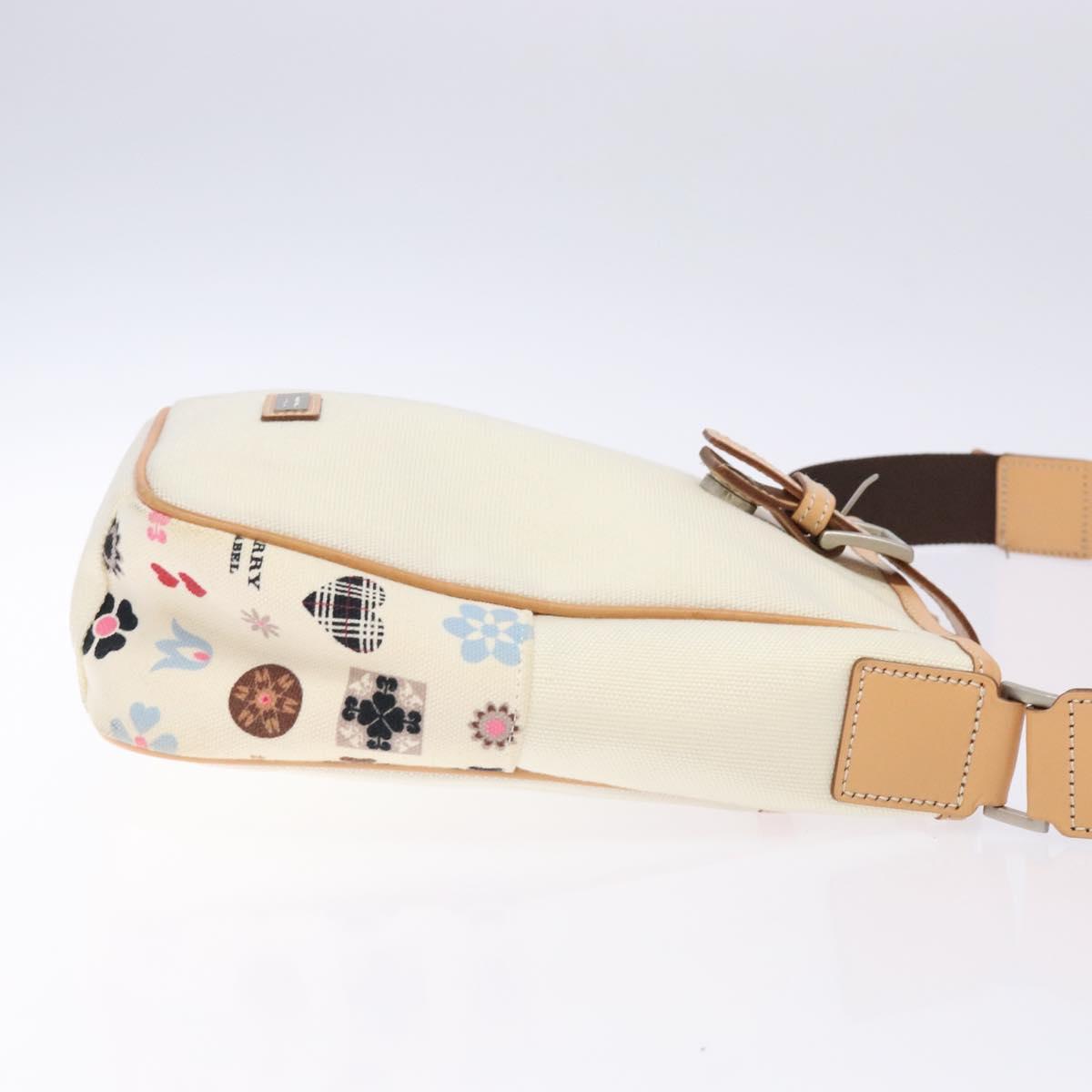 BURBERRY Black Label Shoulder Bag Canvas Beige Silver bs28006