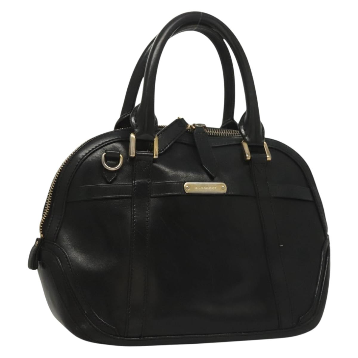 BURBERRY Hand Bag Leather Black Gold bs28007