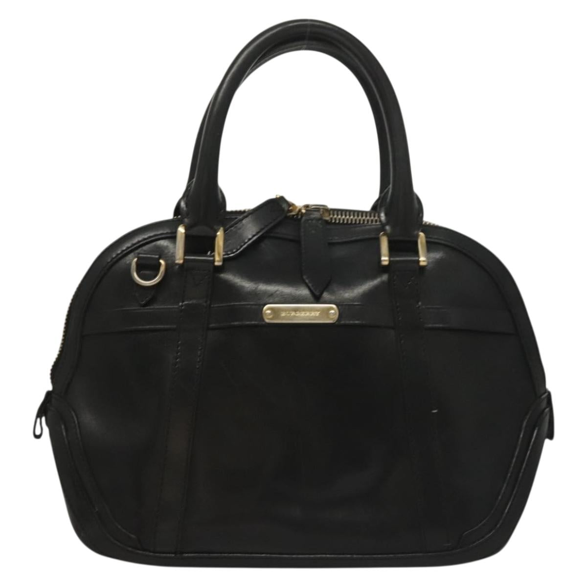 BURBERRY Hand Bag Leather Black Gold bs28007