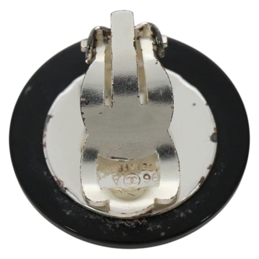 CHANEL Earring Plastic Black CC bs28248