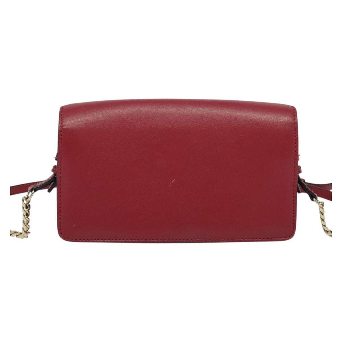 BURBERRY Chain Wallet Leather Pink Gold bs28328