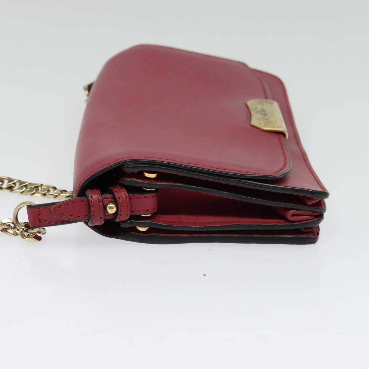 BURBERRY Chain Wallet Leather Pink Gold bs28328