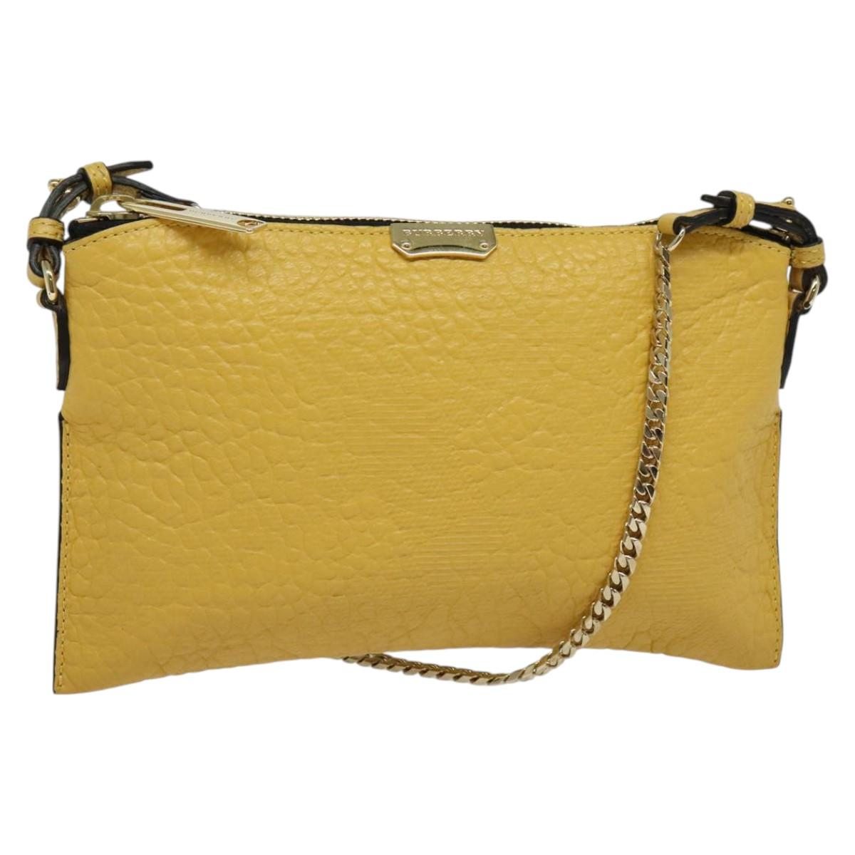 BURBERRY Chain Shoulder Bag Leather Yellow gold bs29330