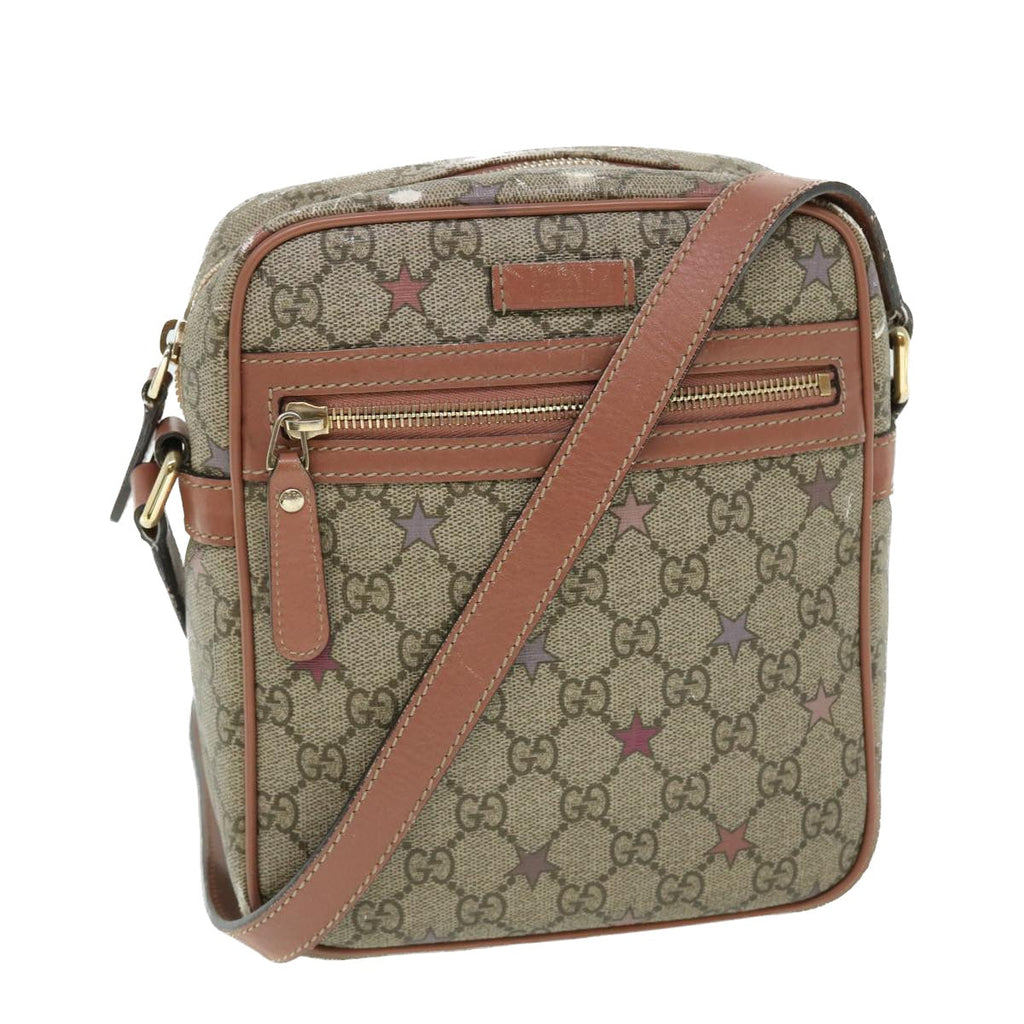 GUCCI GG Canvas Shoulder Bag PVC Leather Beige 233268 bs7541
