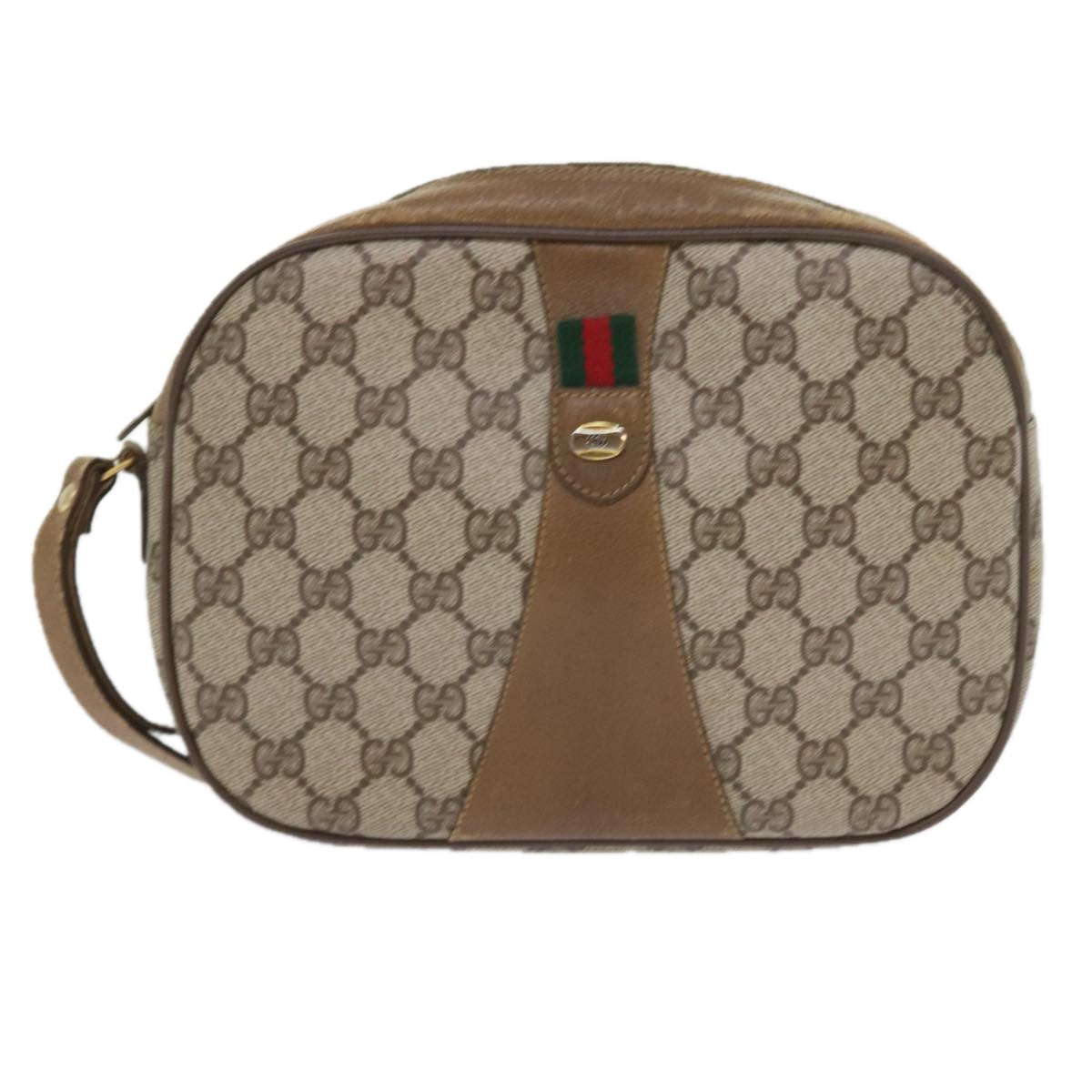 GUCCI GG Supreme Web Sherry Line Clutch Bag Beige Red 89 01 034 bs9231
