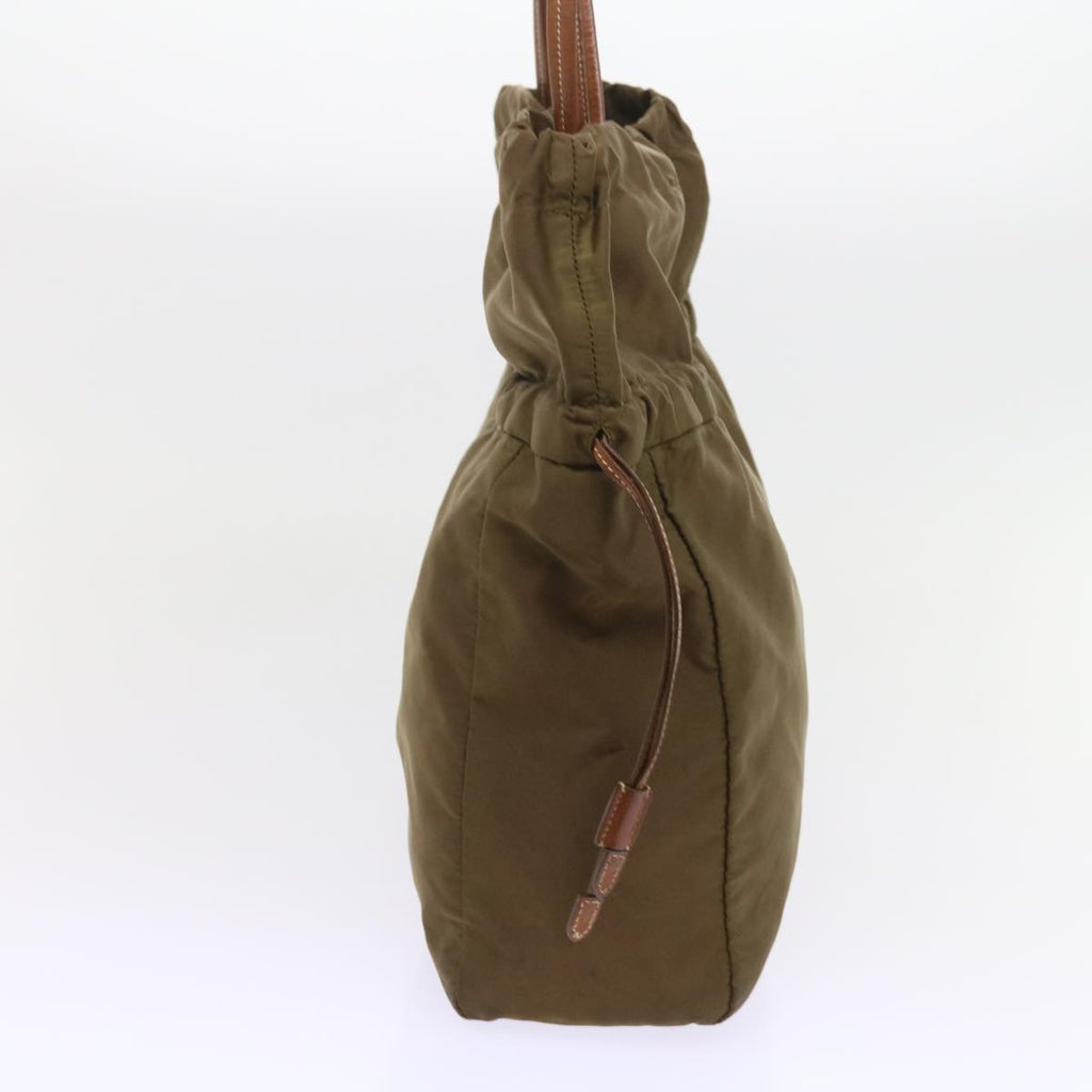 PRADA Shoulder Bag Nylon Leather Khaki Brown bs9629