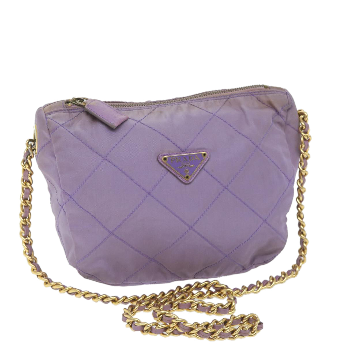 PRADA Chain Shoulder Bag Nylon Purple bs9970