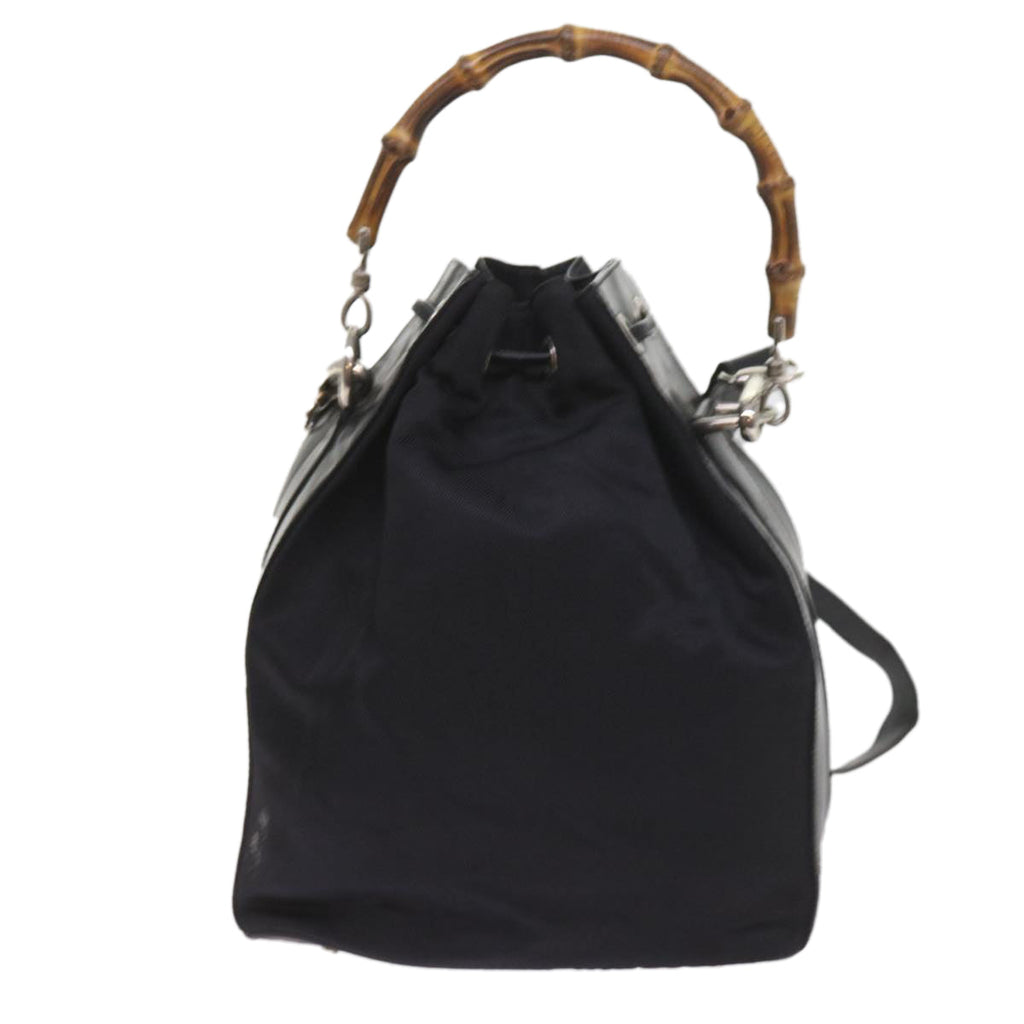 GUCCI Bamboo Shoulder Bag Nylon 2way Black bs9976