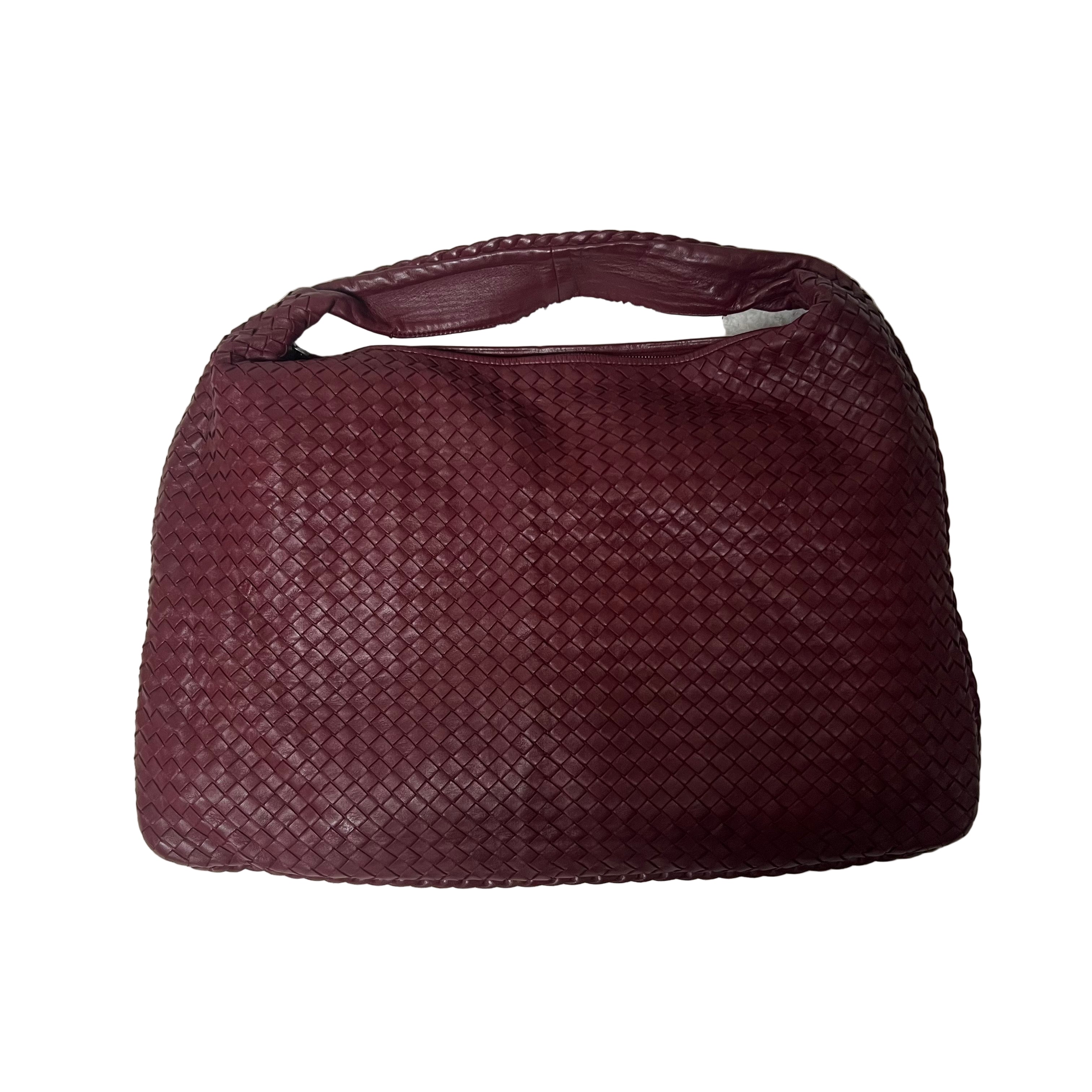 Bottega Veneta Veneta Hobo Burgundy Leather Bag Maxi 50cm