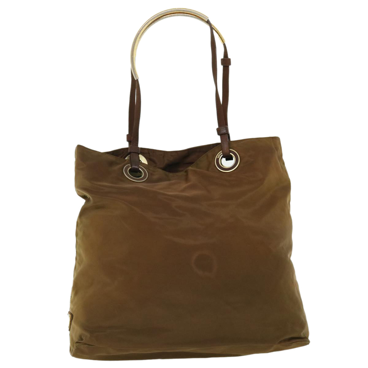 PRADA Tote Bag Nylon Brown cl694