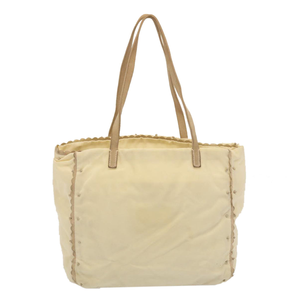 PRADA Tote Bag Nylon Beige cl759
