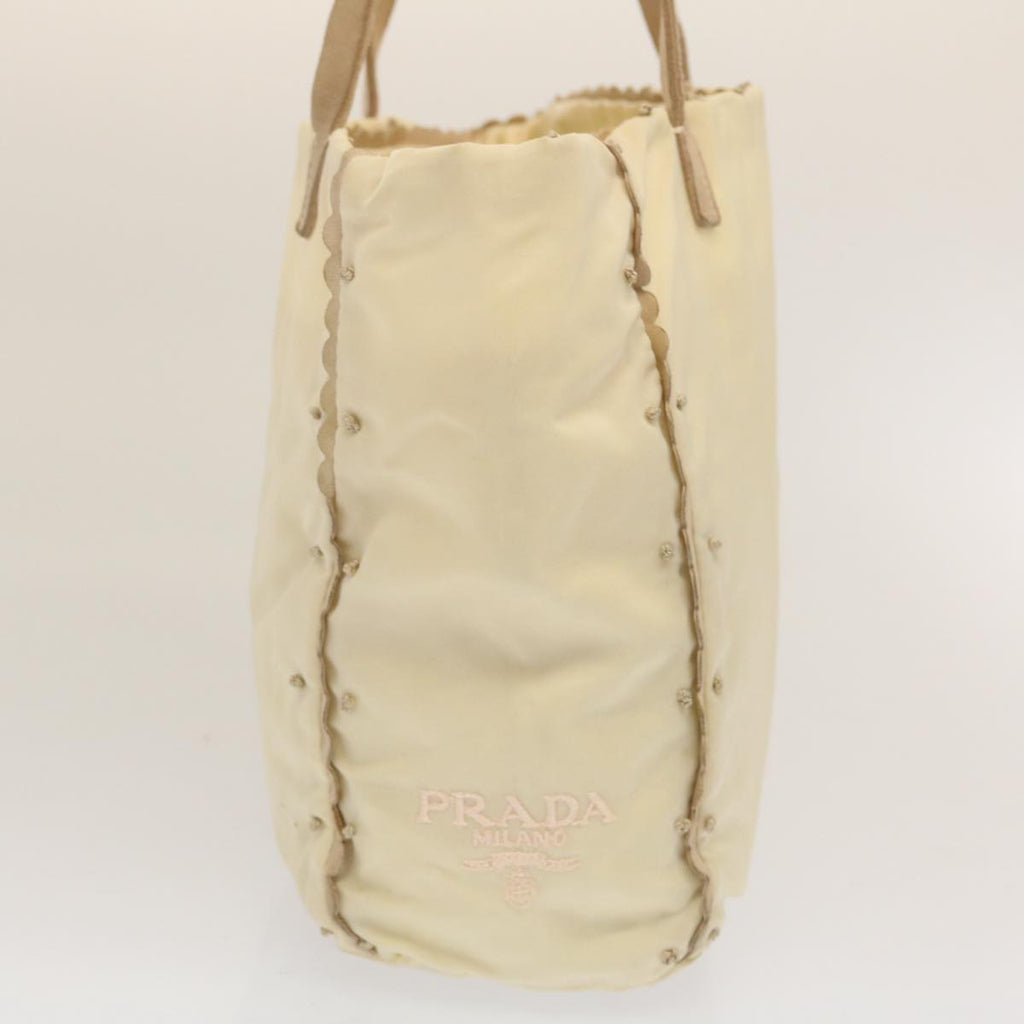 PRADA Tote Bag Nylon Beige cl759