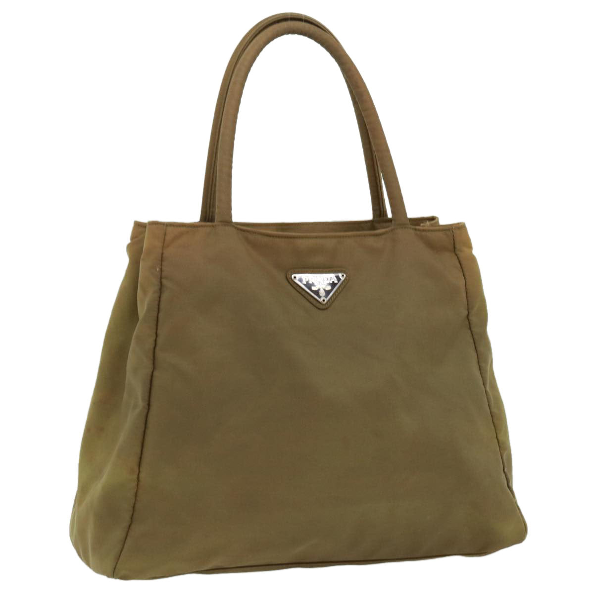 PRADA Hand Bag Nylon Khaki cr603