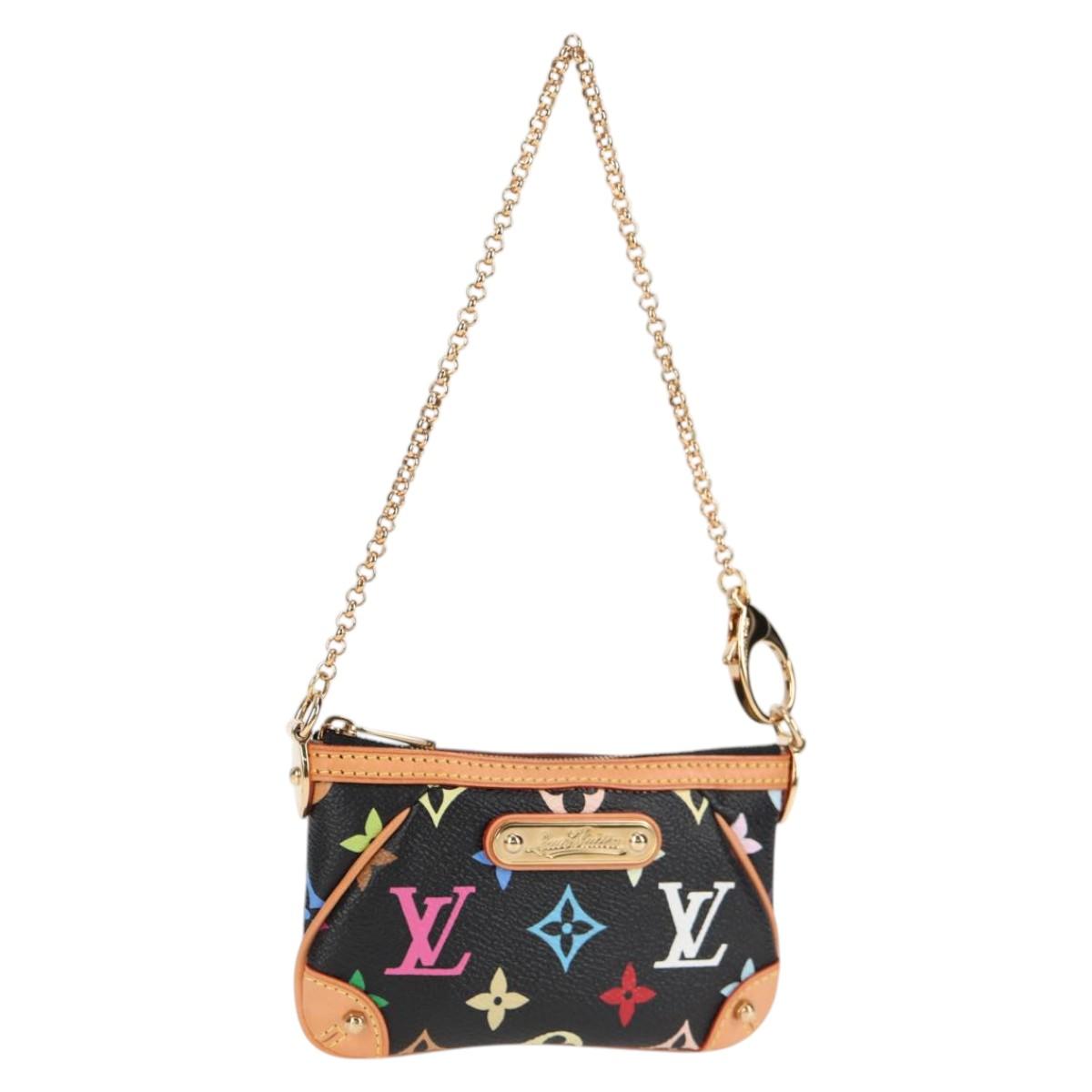 LOUIS VUITTON Multicolor Pochette Mira PM Pouch Black M60099 LV EC1036SM