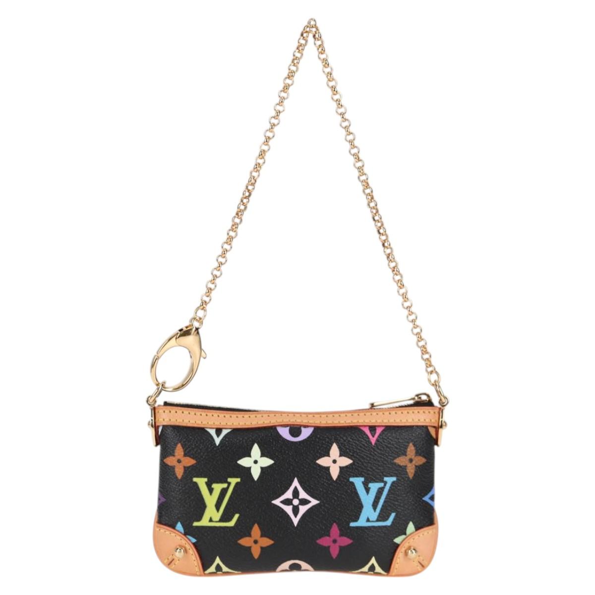 LOUIS VUITTON Multicolor Pochette Mira PM Pouch Black M60099 LV EC1036SM