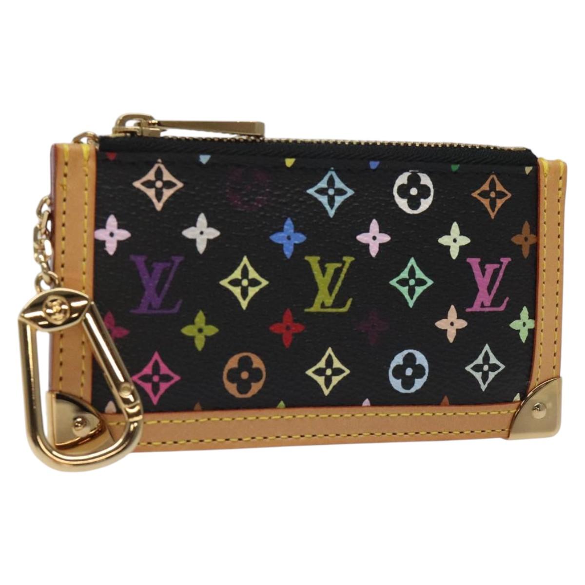 LOUIS VUITTON Monogram Multicolor Pochette Cles Purse Black M92654 EC410SV