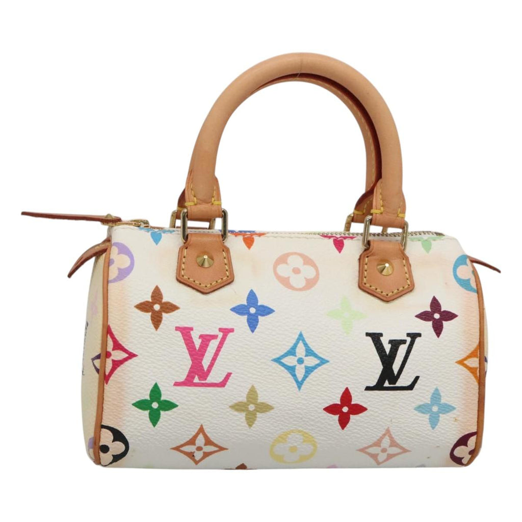 LOUIS VUITTON Monogram Multicolor Mini Speedy Hand Bag White M92645 EC767AV