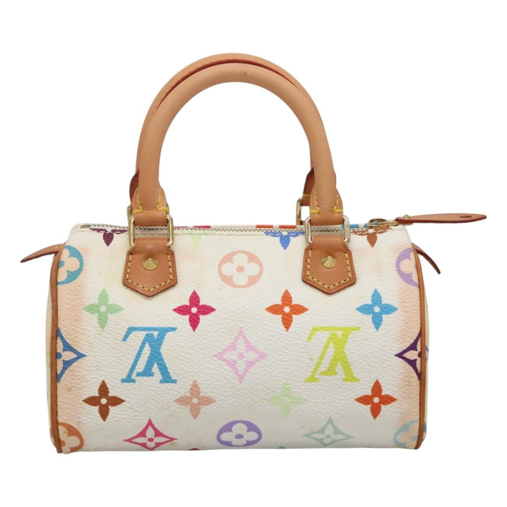 LOUIS VUITTON Monogram Multicolor Mini Speedy Hand Bag White M92645 EC767AV
