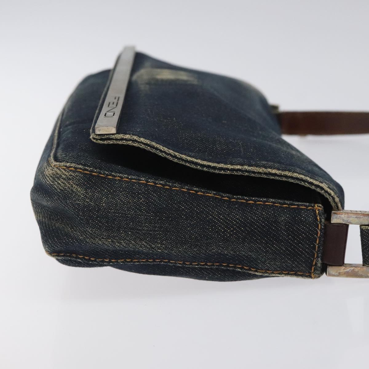 FENDI Shoulder Bag Denim Navy EC962