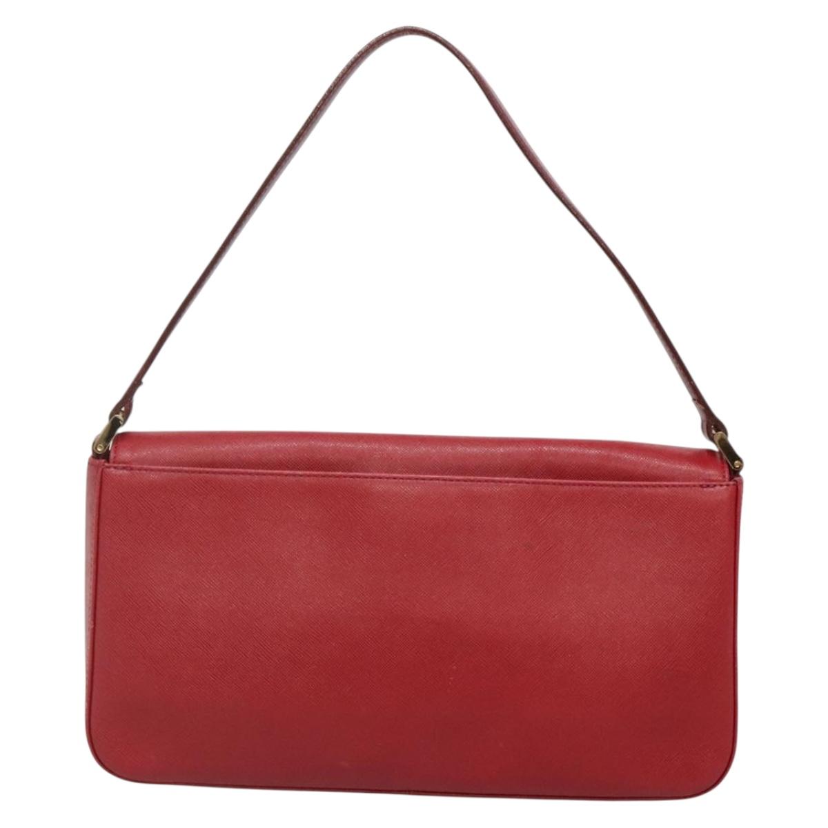 BURBERRY Hand Bag Leather Red Gold ep10833