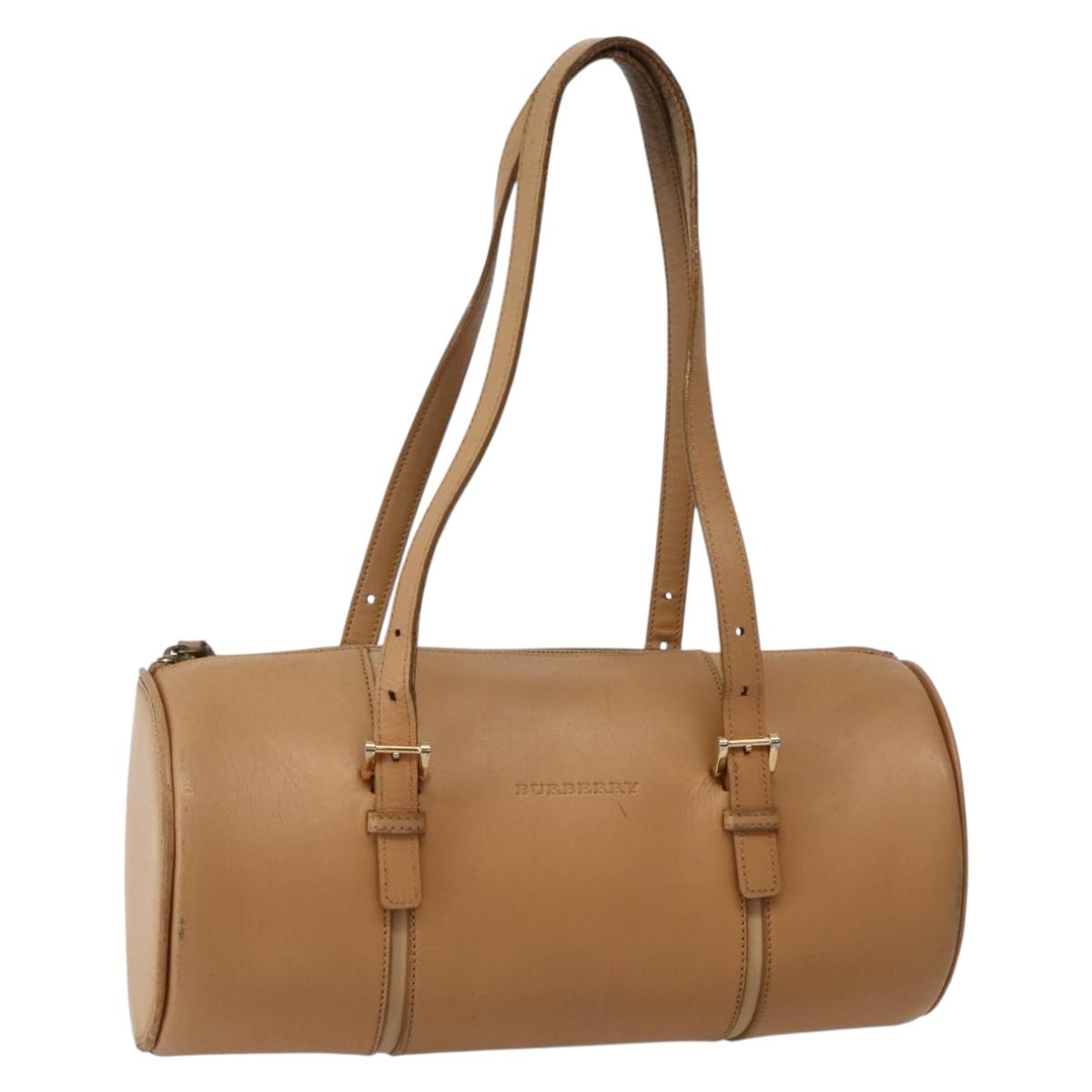 BURBERRY Hand Bag Leather Beige Gold ep10911