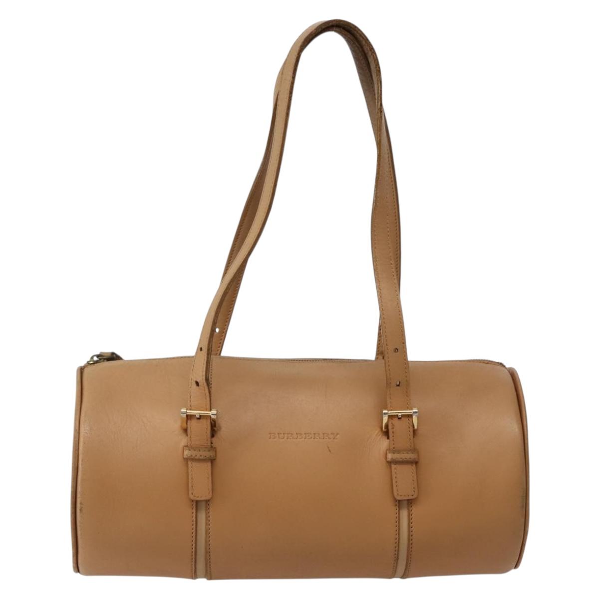 BURBERRY Hand Bag Leather Beige Gold ep10911