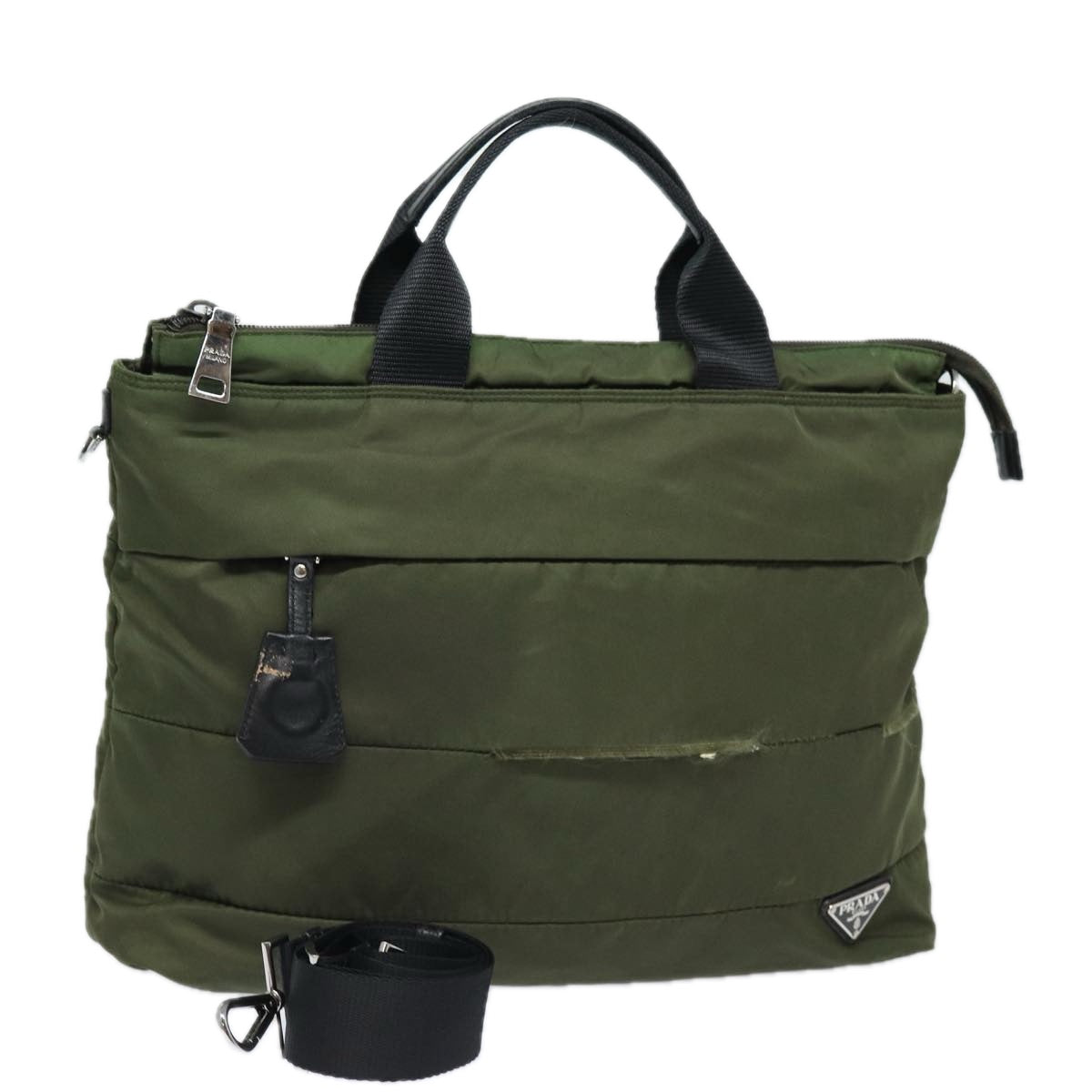 PRADA Hand Bag Nylon 2way Shoulder Bag Green ep1103