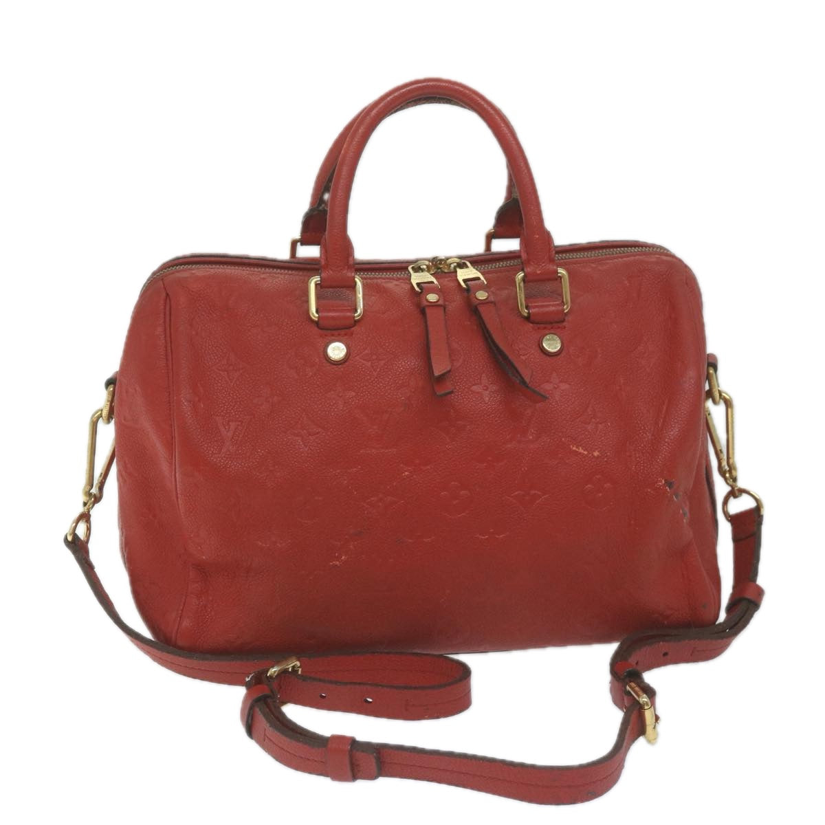 LOUIS VUITTON Monogram Empreinte Speedy Bandouliere 30 Bag 2way Red ep3113