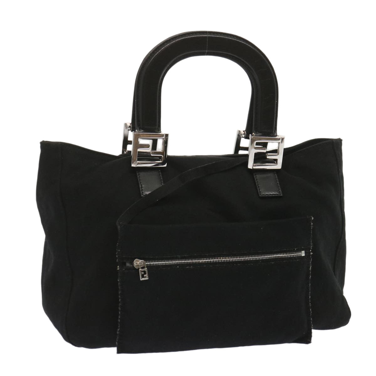 FENDI Hand Bag Nylon Black ep3688