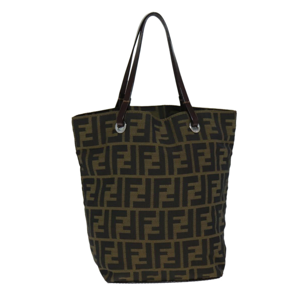 FENDI Zucca Canvas Hand Bag Black Brown ep4447