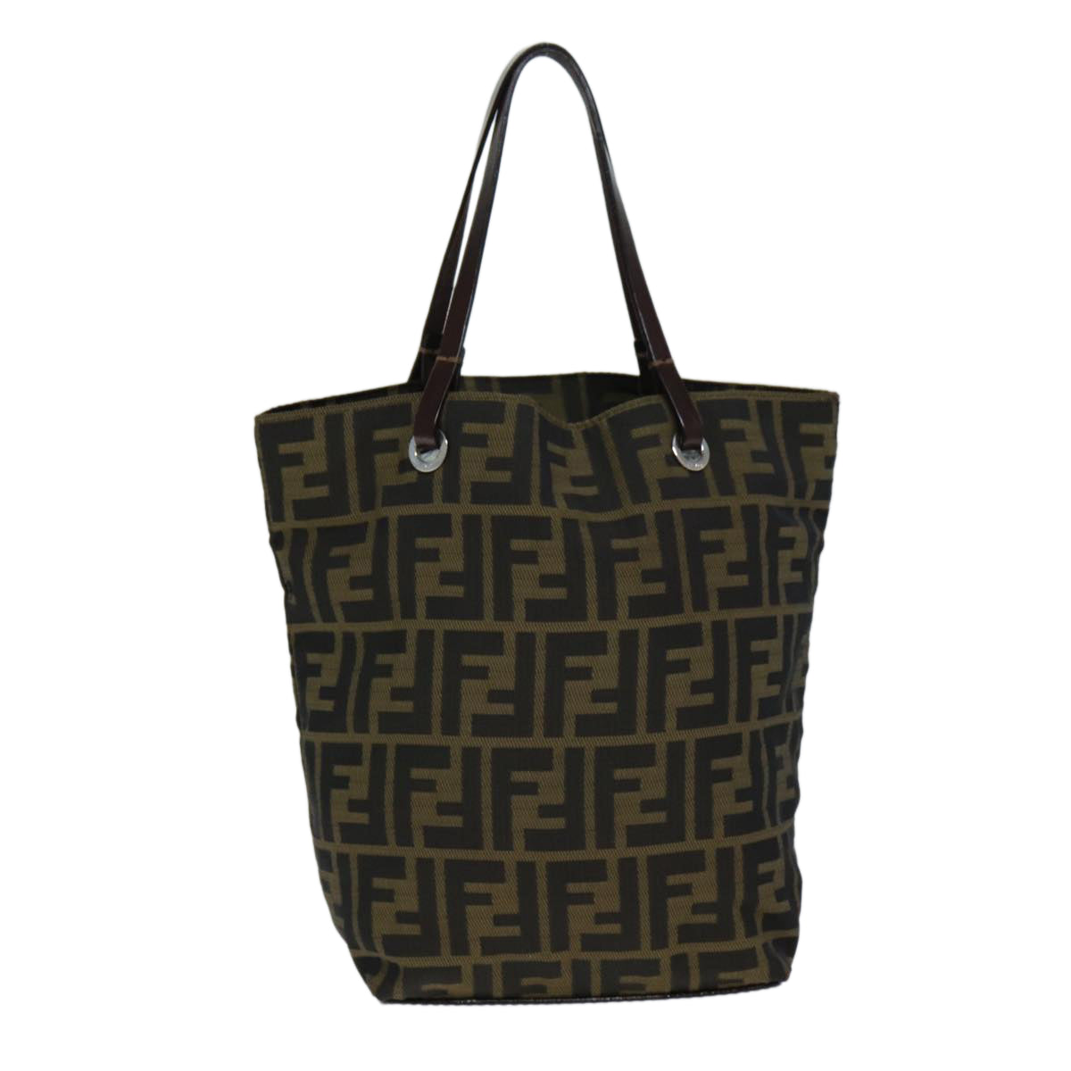 FENDI Zucca Canvas Hand Bag Black Brown ep4447